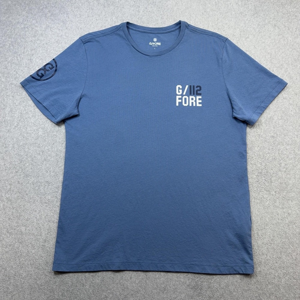 G/FORE Shirt Mens Large Blue SHOTS 04 Golf Graphic Tee Tagless Casual Everyday